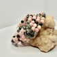 Pink Opal, Dendritic Agate, and Hematite Wrap Bracelet
