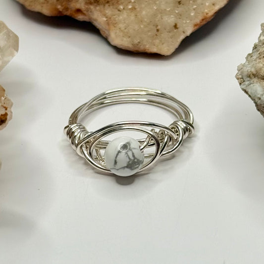 Sterling Silver Howlite Ring