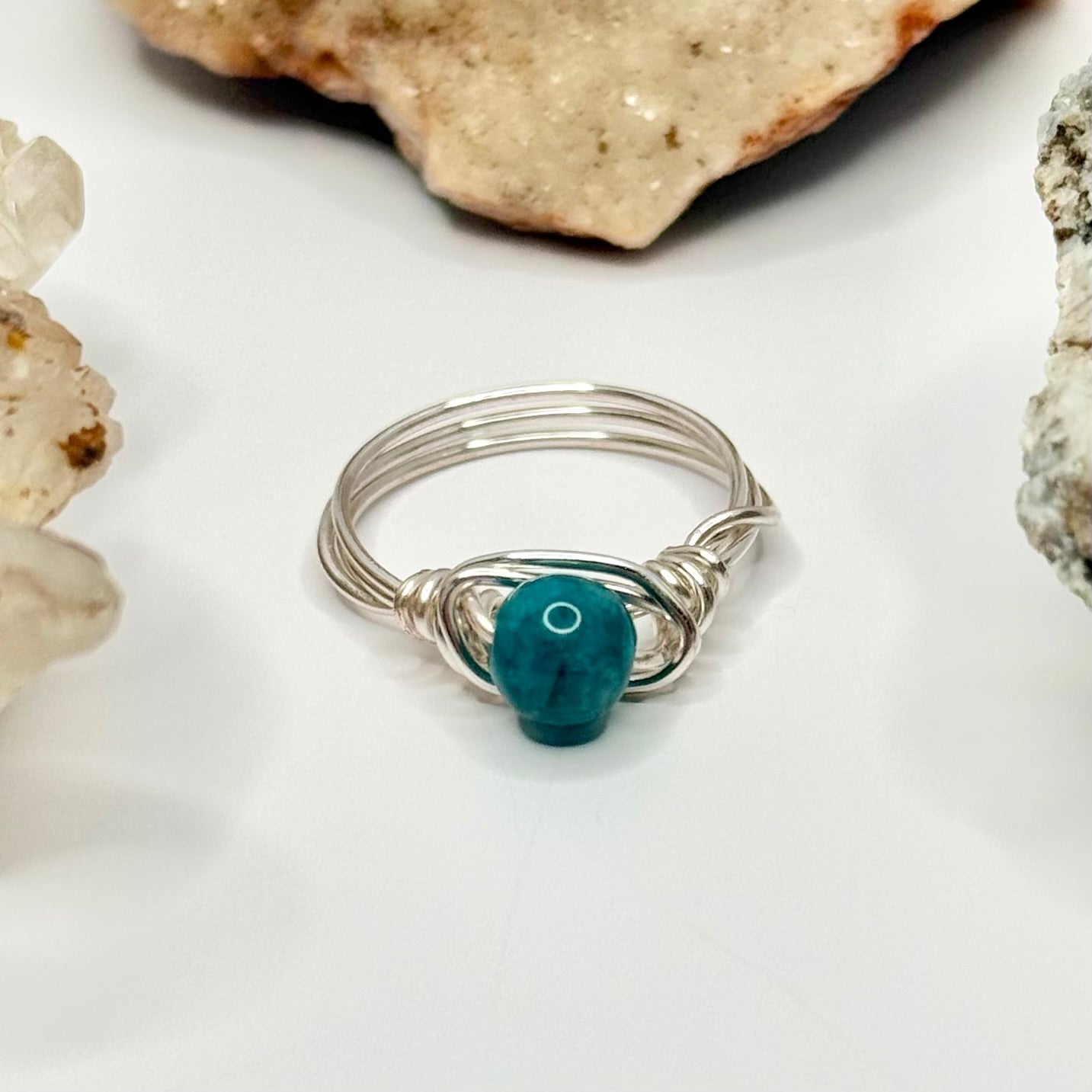 Silver Blue Apatite Ring
