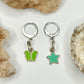 Silver Star and Butterfly Charm Huggie Earrings