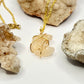 Gold Golden Healer Quartz Moon Necklace