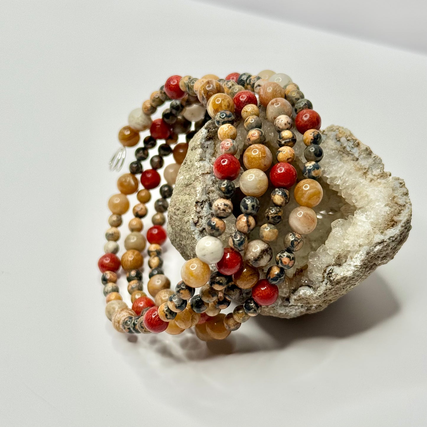 Jasper Beaded Wrap Bracelet