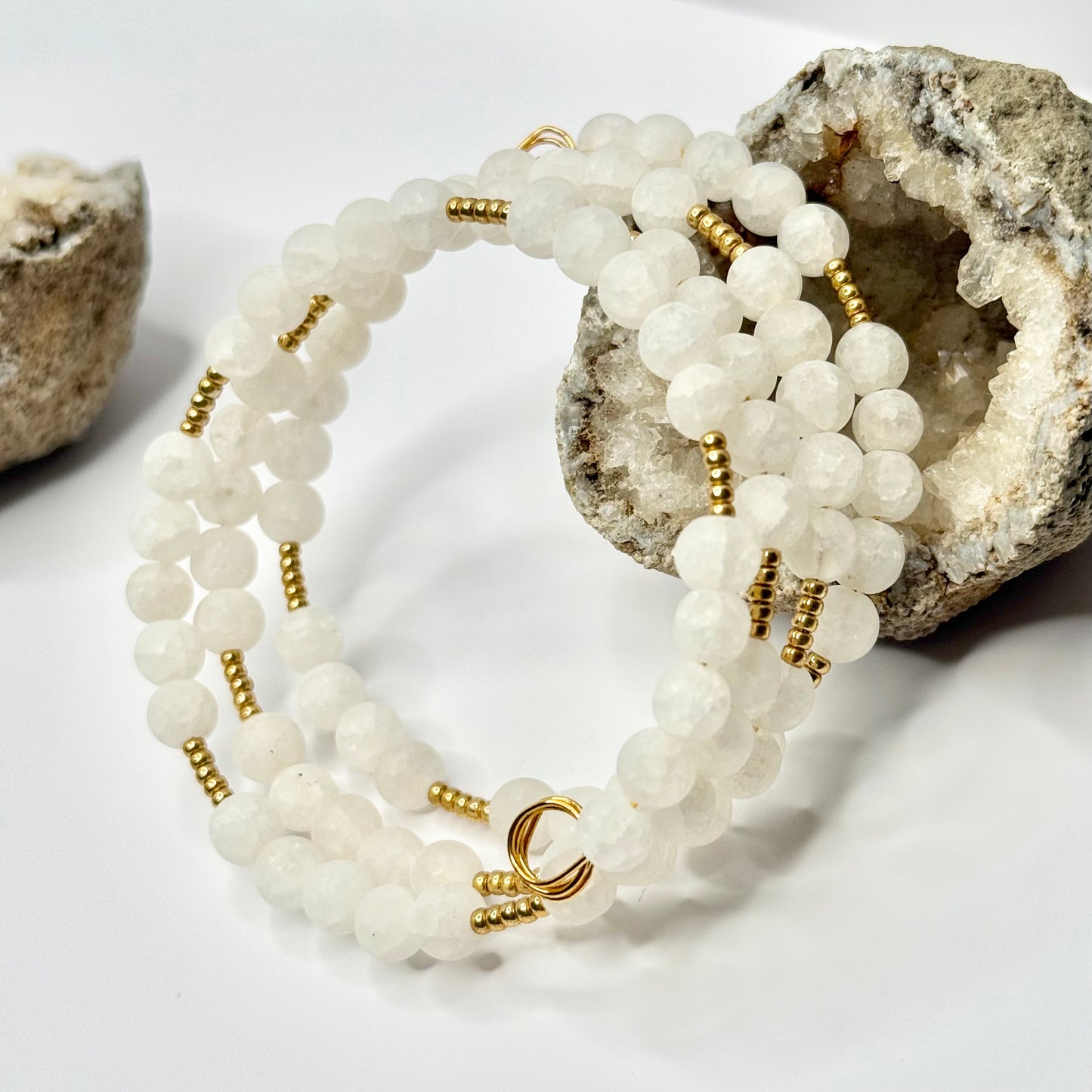 Gold Selenite Wrap Bracelet