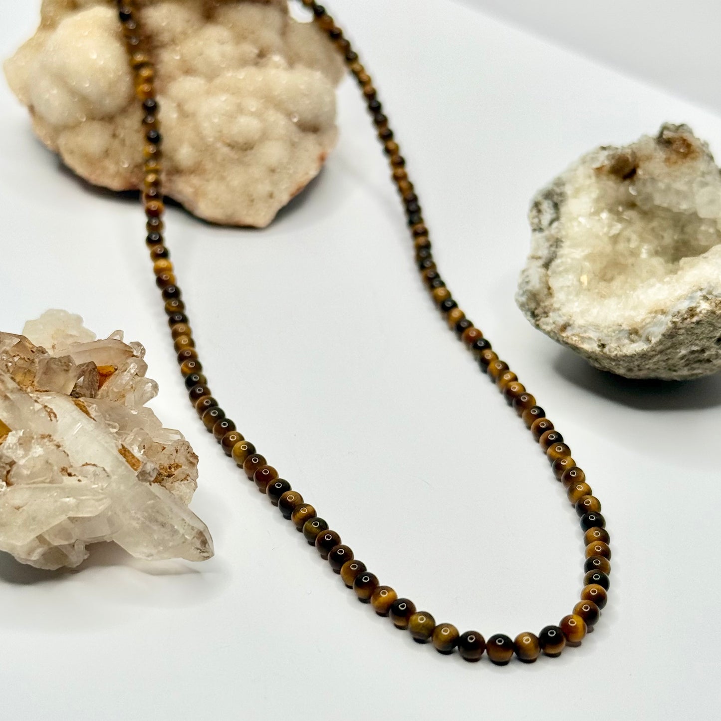 Gold Plated Tigers Eye Beaded Necklace