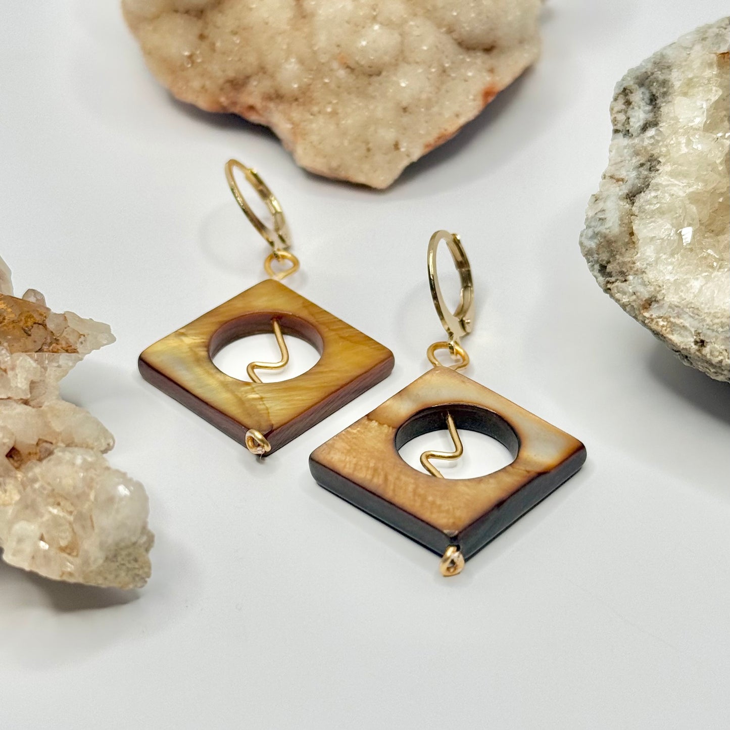 Gold Plated Shell Earrings