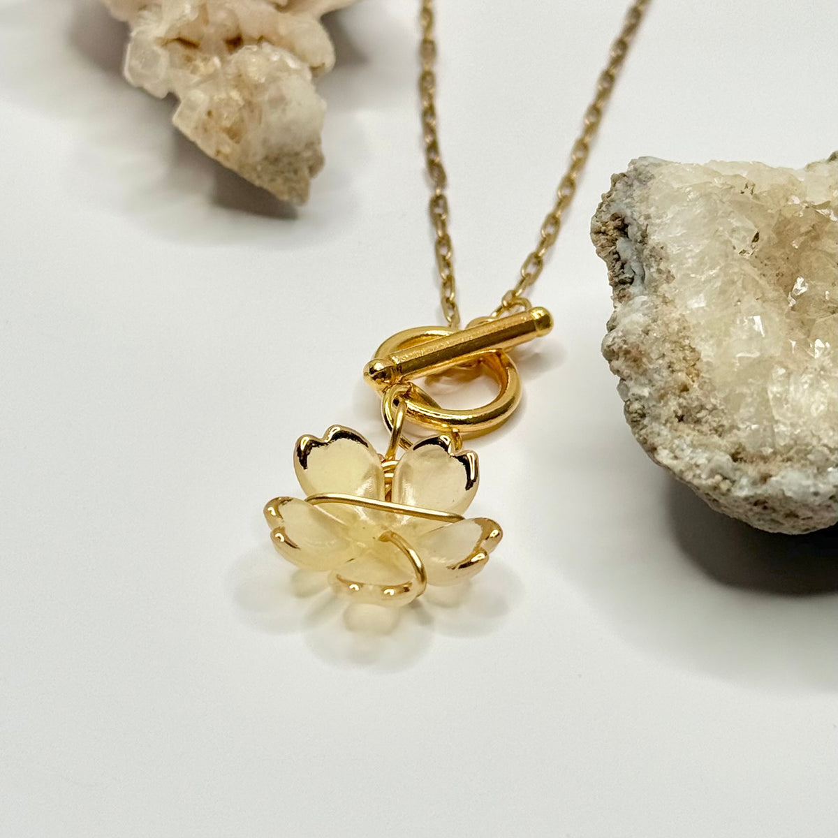 Gold Flower Toggle Necklace