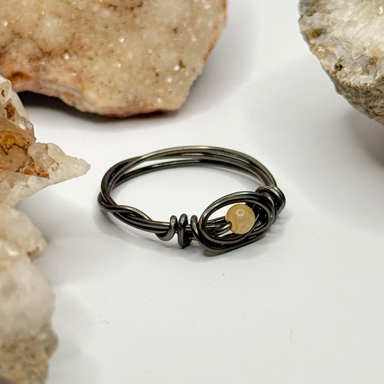 Charcoal Yellow Carnelian Ring