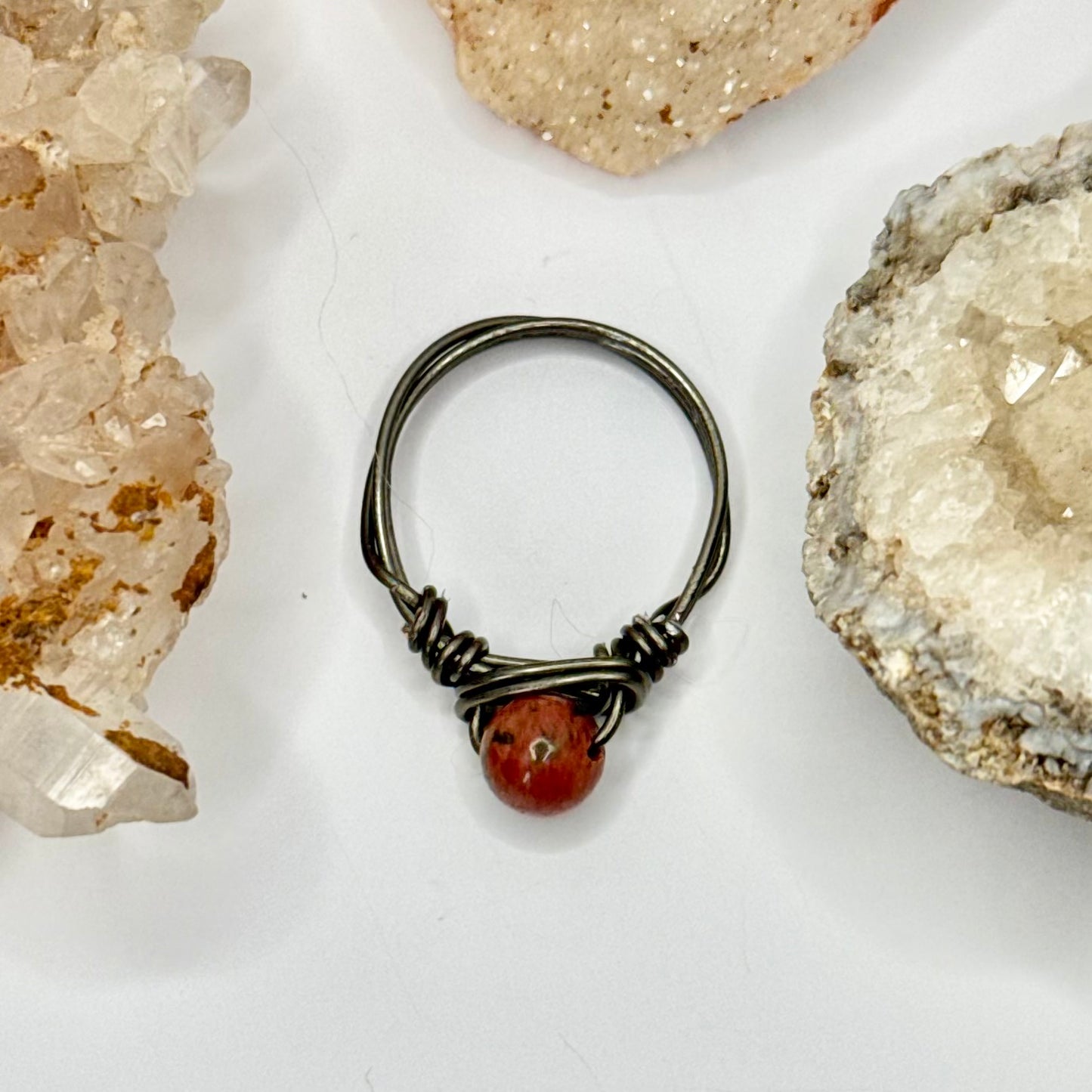 Charcoal Unakite Ring