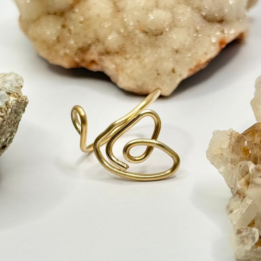 Gold Heart Bypass Ring