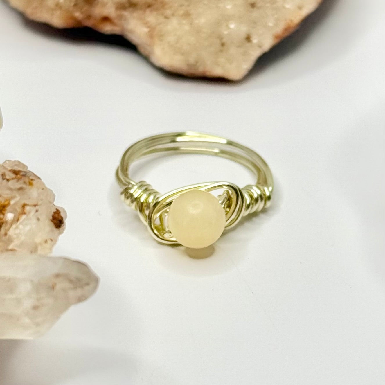 Gold Yellow Calcite Ring