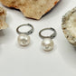 Steel Cultured Pearl Huggie Earrings