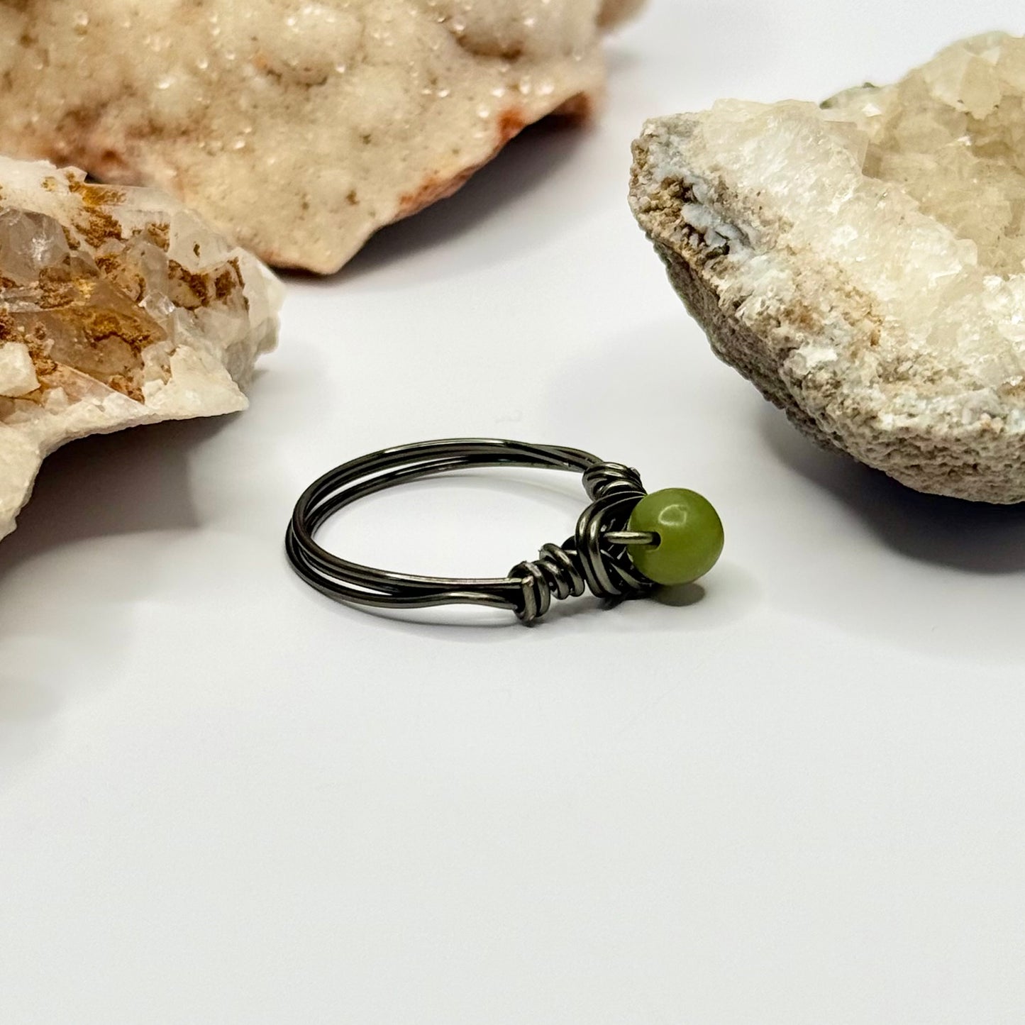Charcoal Jade Ring