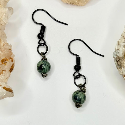 Charcoal Rainforest Jasper Earrings