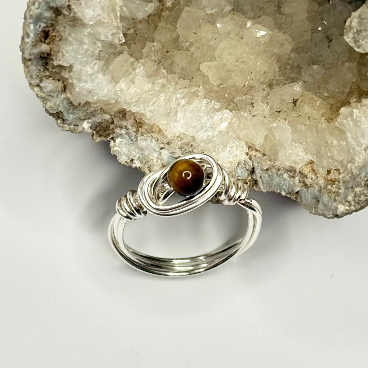 Silver Tigers Eye Ring