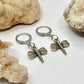 Silver Dragonfly Charm Huggie Earrings