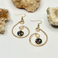 Gold Black Resin Earrings