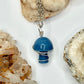 Silver Blue Calcite Mushroom Necklace