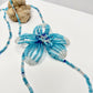 Blue Flower Beaded Bolo Necklace