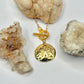 Gold Sand Dollar Charm Toggle Necklace