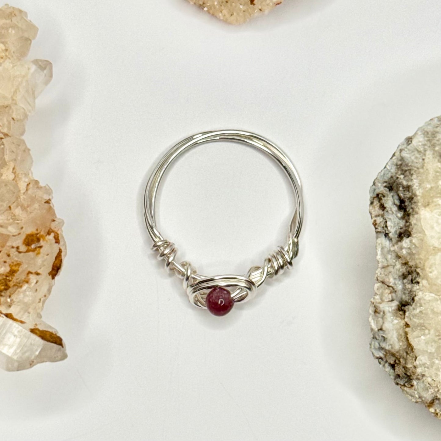 Silver Strawberry Quartz Ring