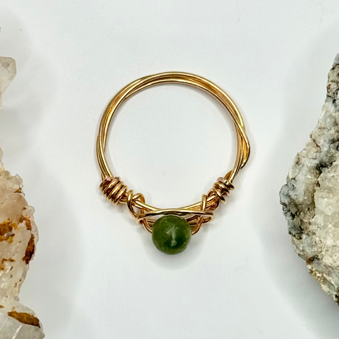 Gold Plated Jade Ring