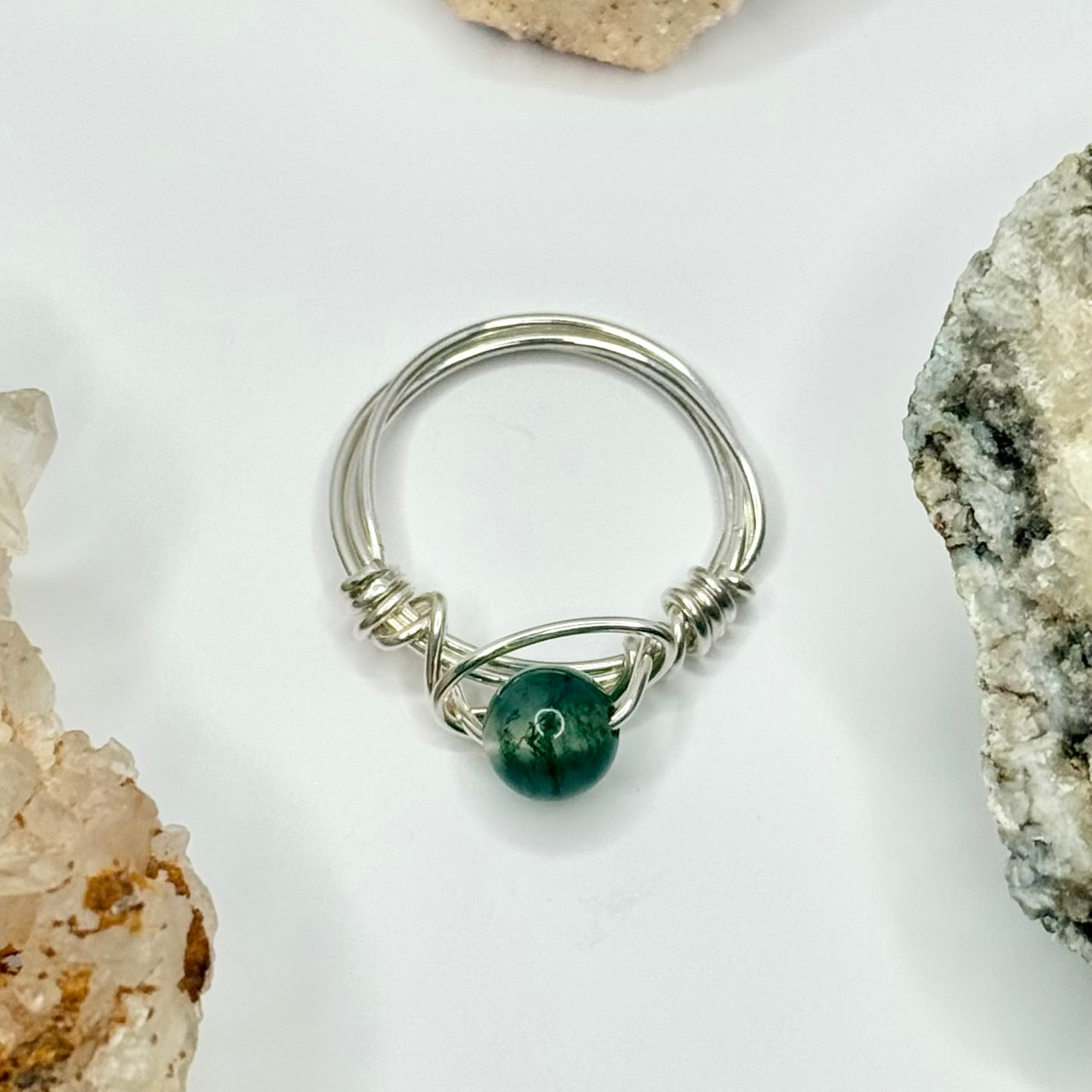 Sterling Silver Moss Agate Ring