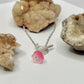 Silver Pink Flower Toggle Necklace