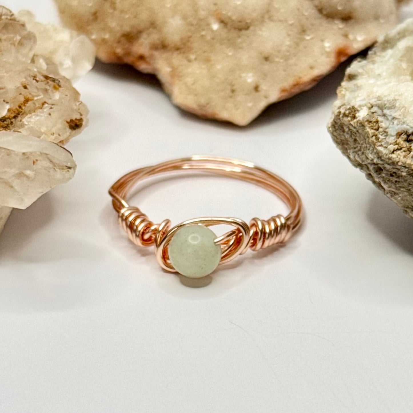 Rose Gold Jade Ring