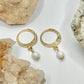 Gold Plated Fire and Ice Opal Huggie Earrings