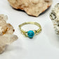 Gold Blue Dyed Howlite Ring