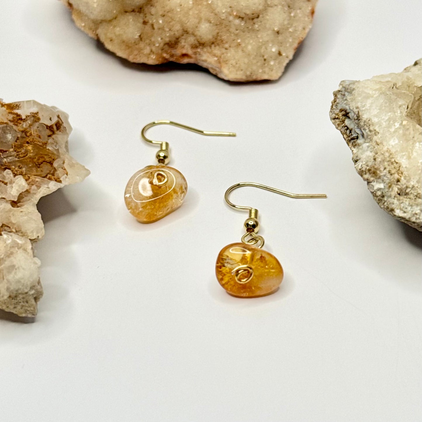 Gold Citrine Earrings