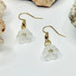 Gold White Flower Earrings