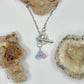 Silver Blue and Pink Flower Toggle Necklace
