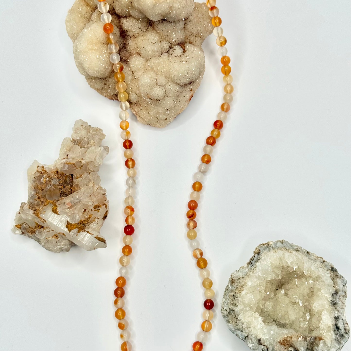 Gold Carnelian Beaded Necklace
