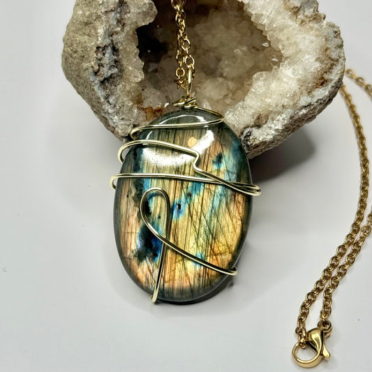 Gold Labradorite Necklace