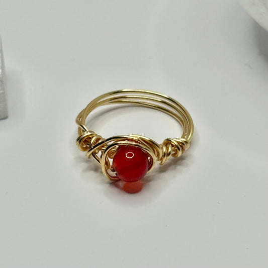 Gold Carnelian Ring