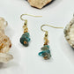 Gold Plated Labradorite and Aquamarine Earrings