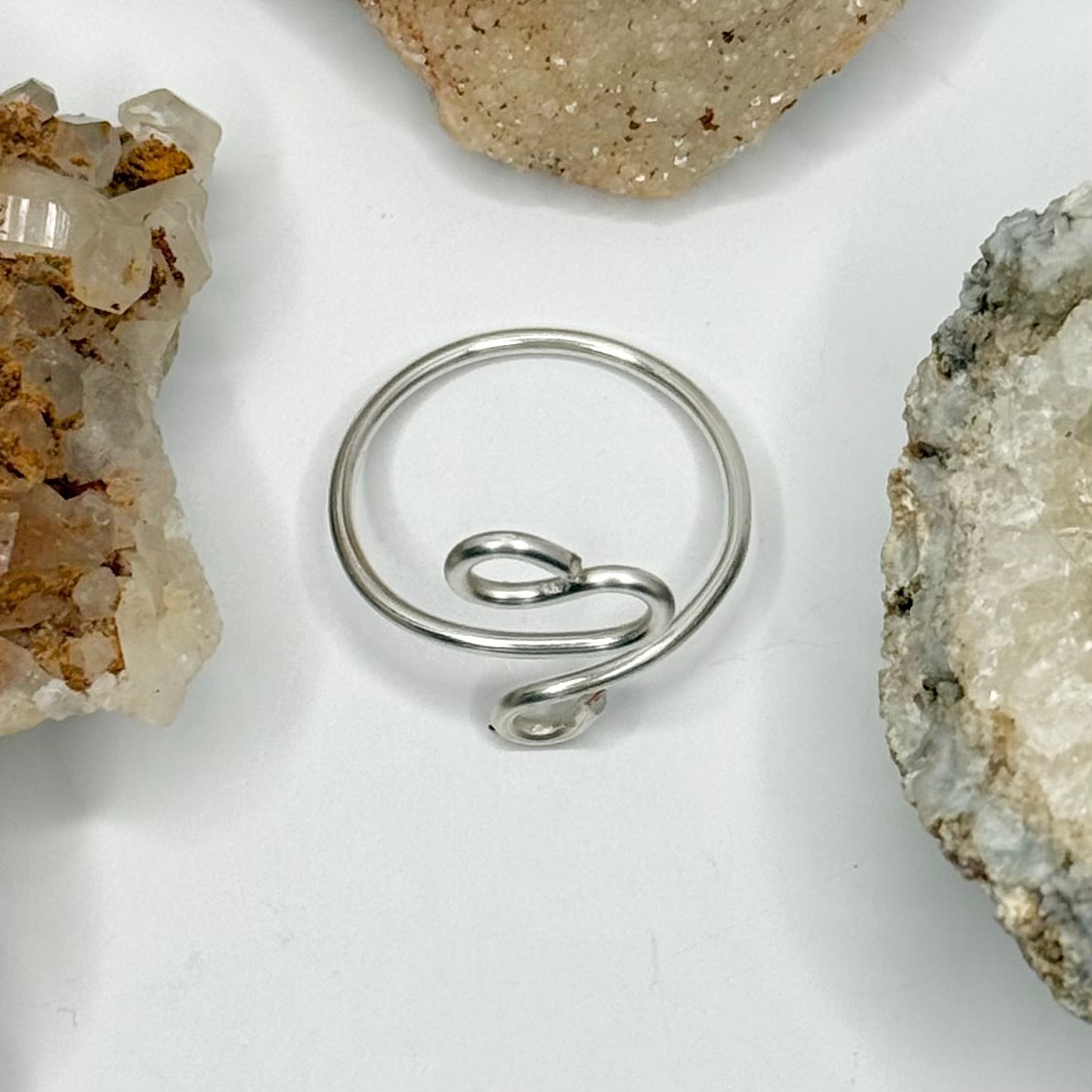 Silver Coil Bypass Ring