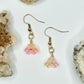 Gold Pink and Yellow Earrings