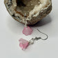 Silver Pink Flower Earrings
