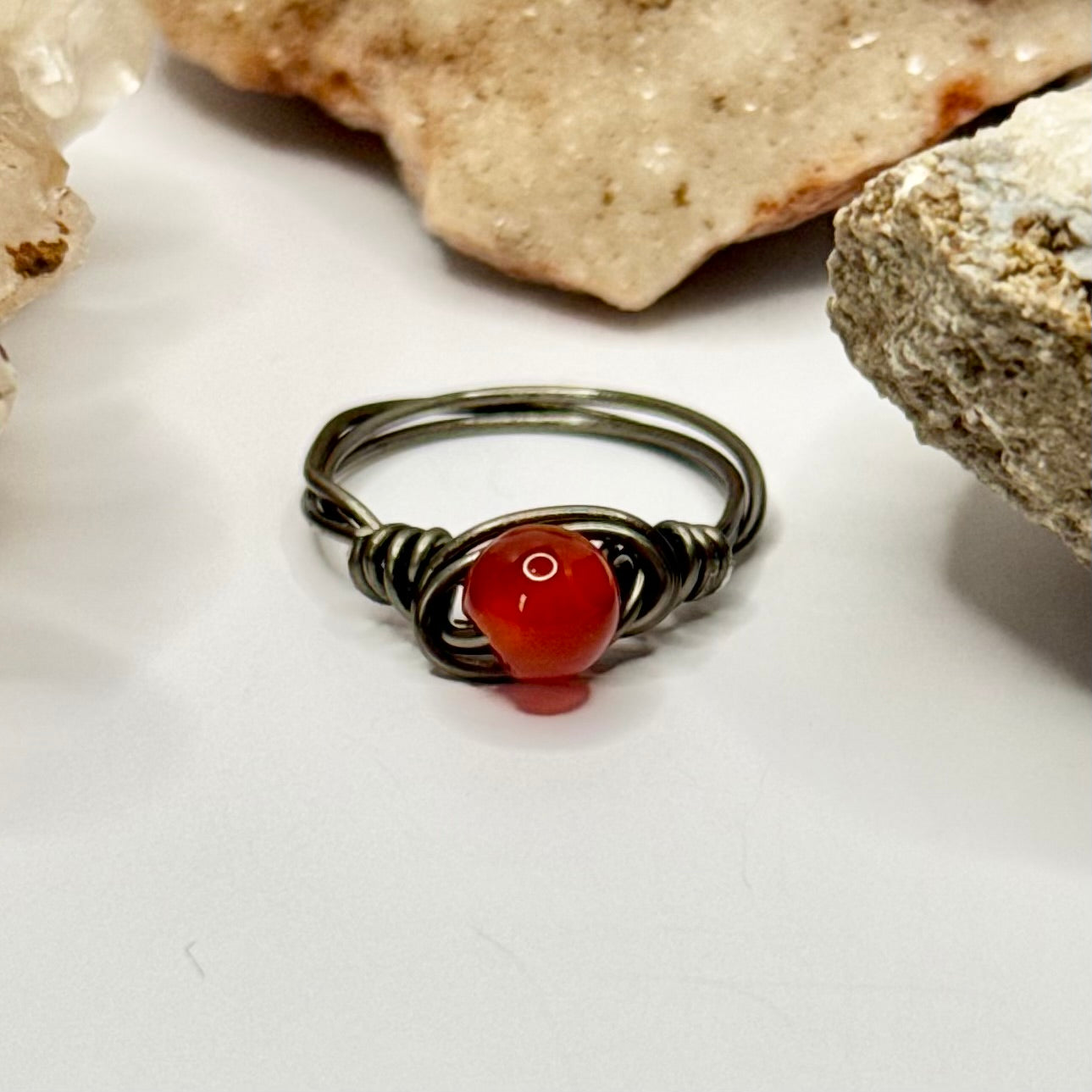 Charcoal Carnelian Ring