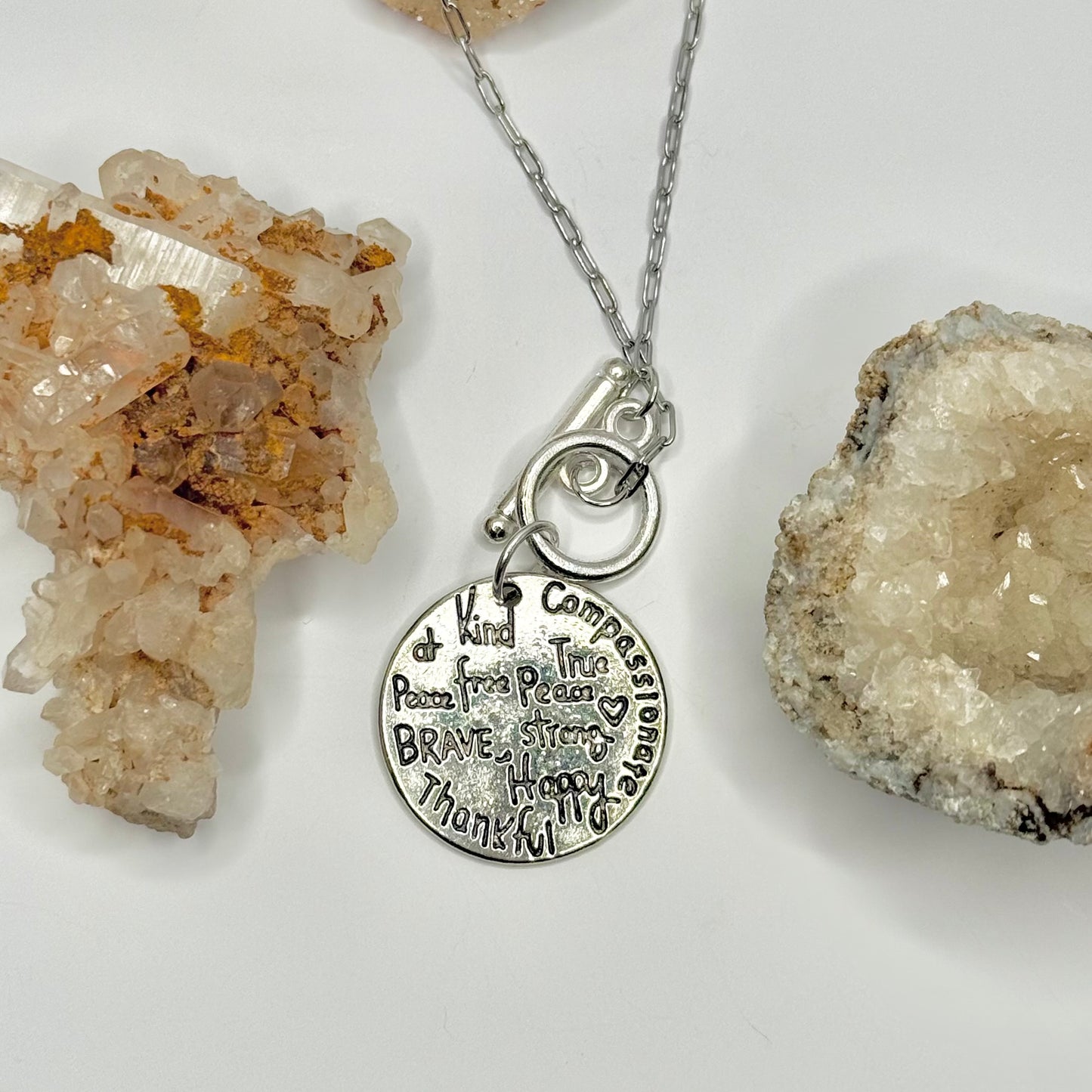 Silver Charm Toggle Necklace