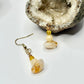 Gold Plated Citrine, Yellow Calcite, and Yellow Jade Earrings