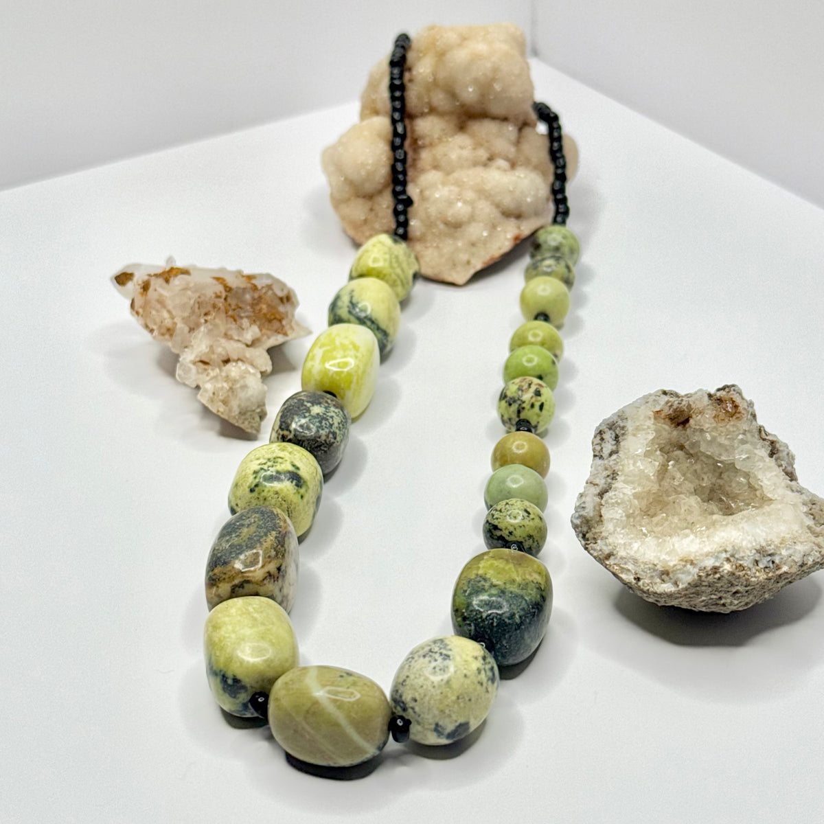 Lemon Chrysoprase Beaded Necklace