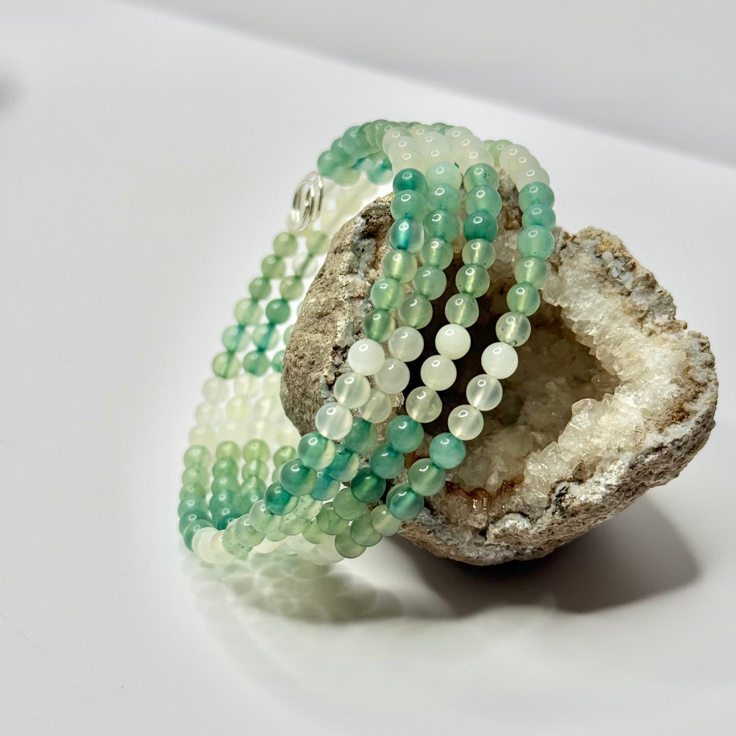 Green Dyed Quartz Wrap Bracelet