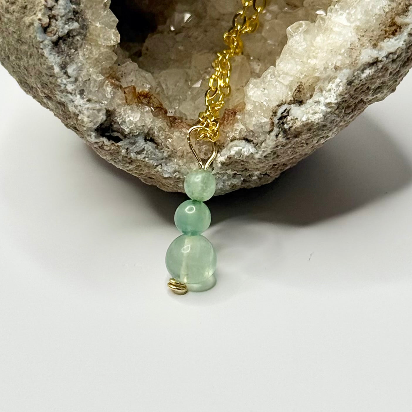 Gold Fluorite and Dyed Calcite Necklace