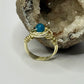 Gold Blue Apatite Ring