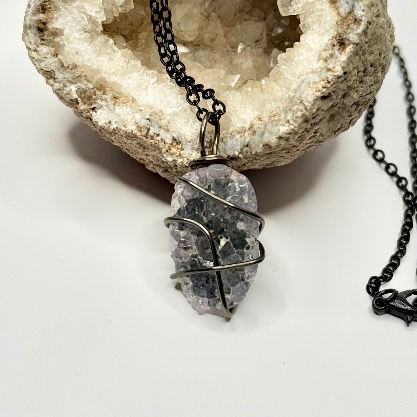 Charcoal Amethyst Cluster Necklace