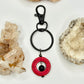 Charcoal Obsidian and Dyed Howlite Keychain