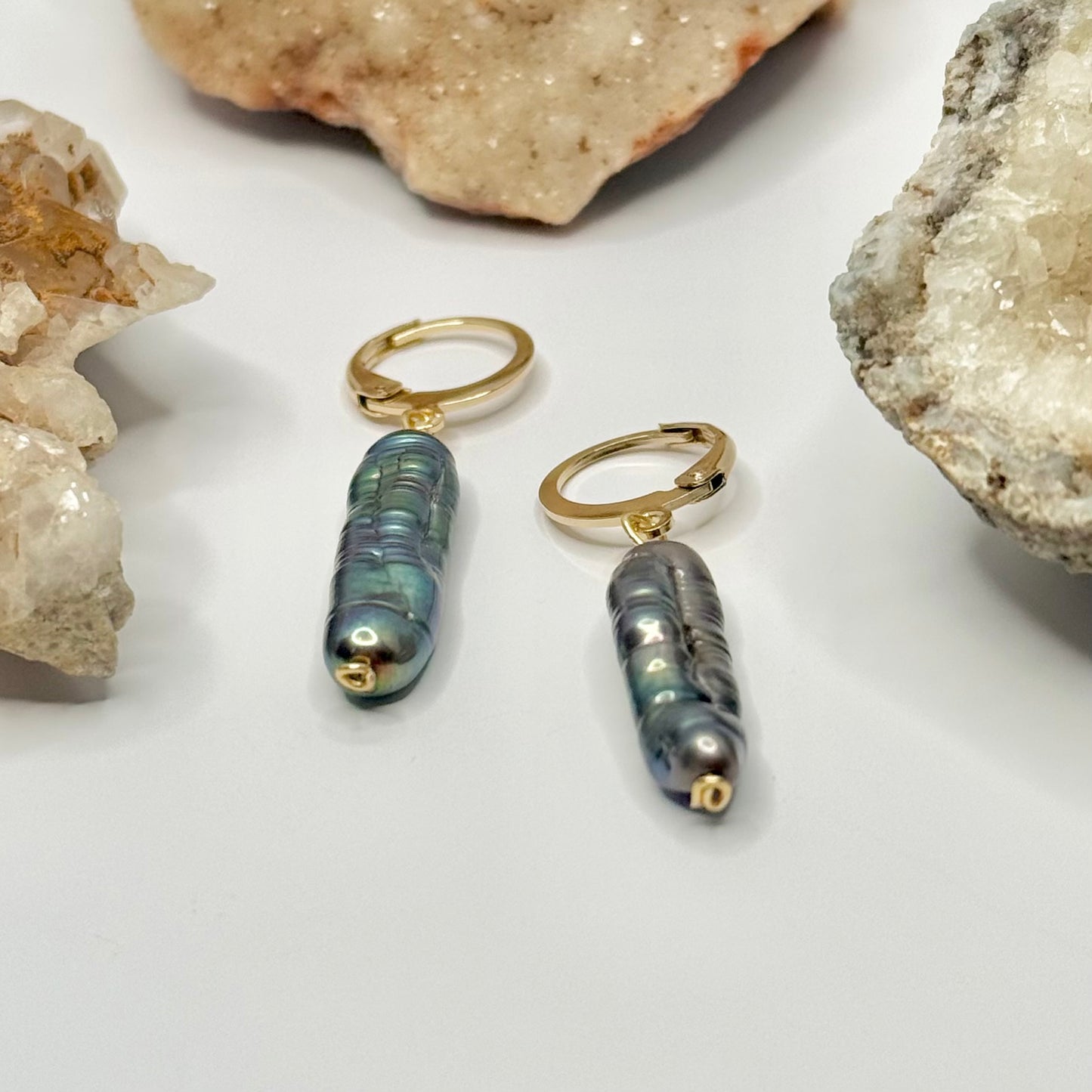 Gold Plated Abalone Earrings